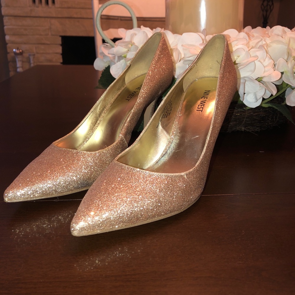 Gold Nine West Heels